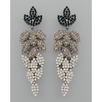 Multi Pave Marquise Leaf Earrings