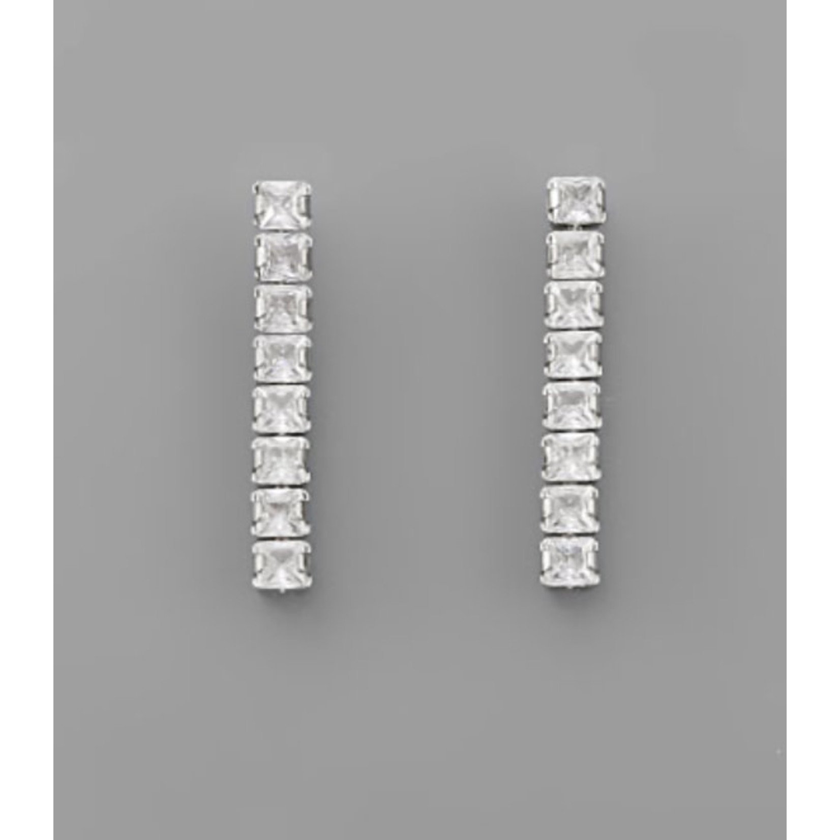 8 Stone CZ Bar Earrings