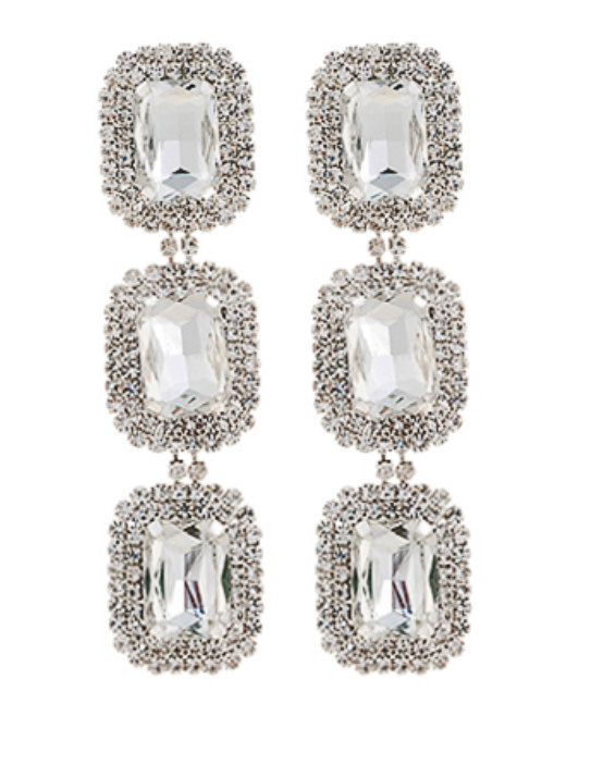 Buy OOMPH Jewellery Black Crystal Stone Studded Drop Earrings For Women &  Girls Online