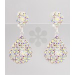 AB Pave T-Drop Earrings-CLIP ON