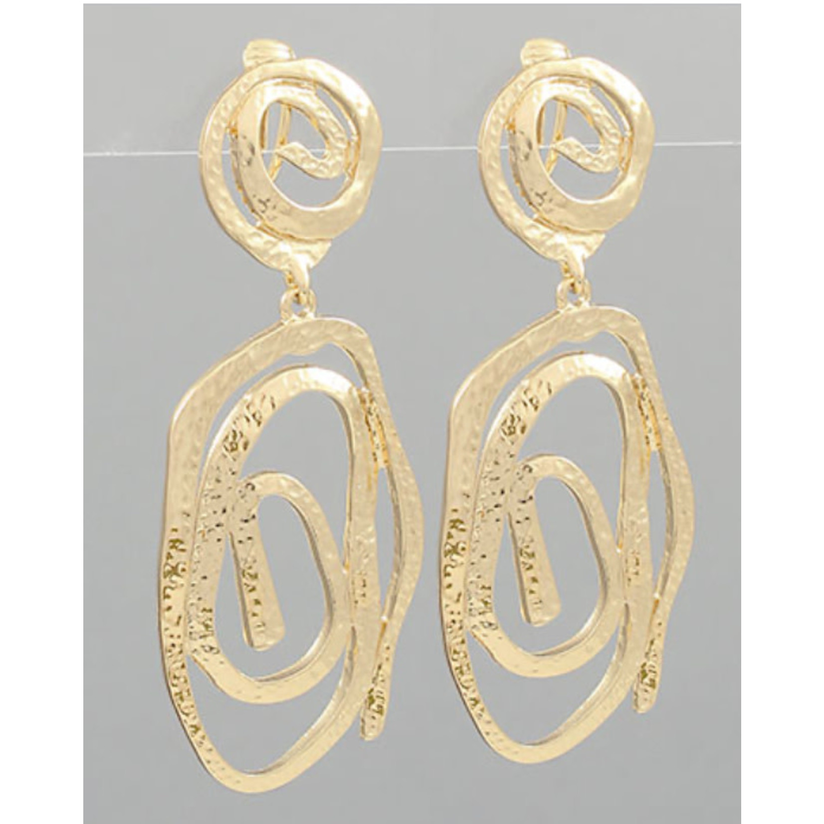 Gold Double Spiral Earrings-CLIP ON