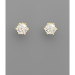 CZ Solitare Studs-Gold