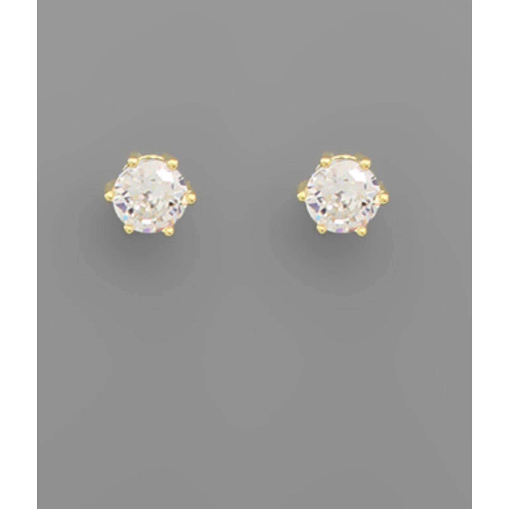 CZ Solitare Studs-Gold