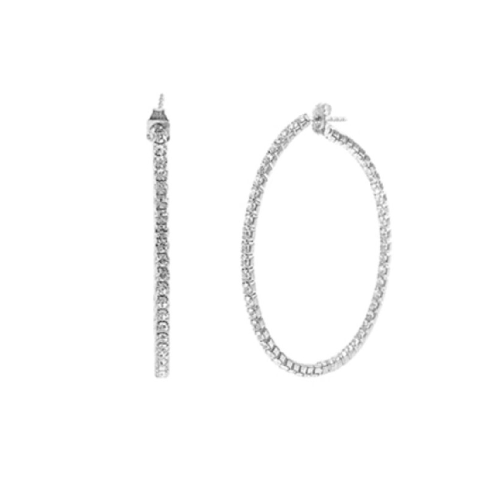 CZ Inside Hoops-Silver