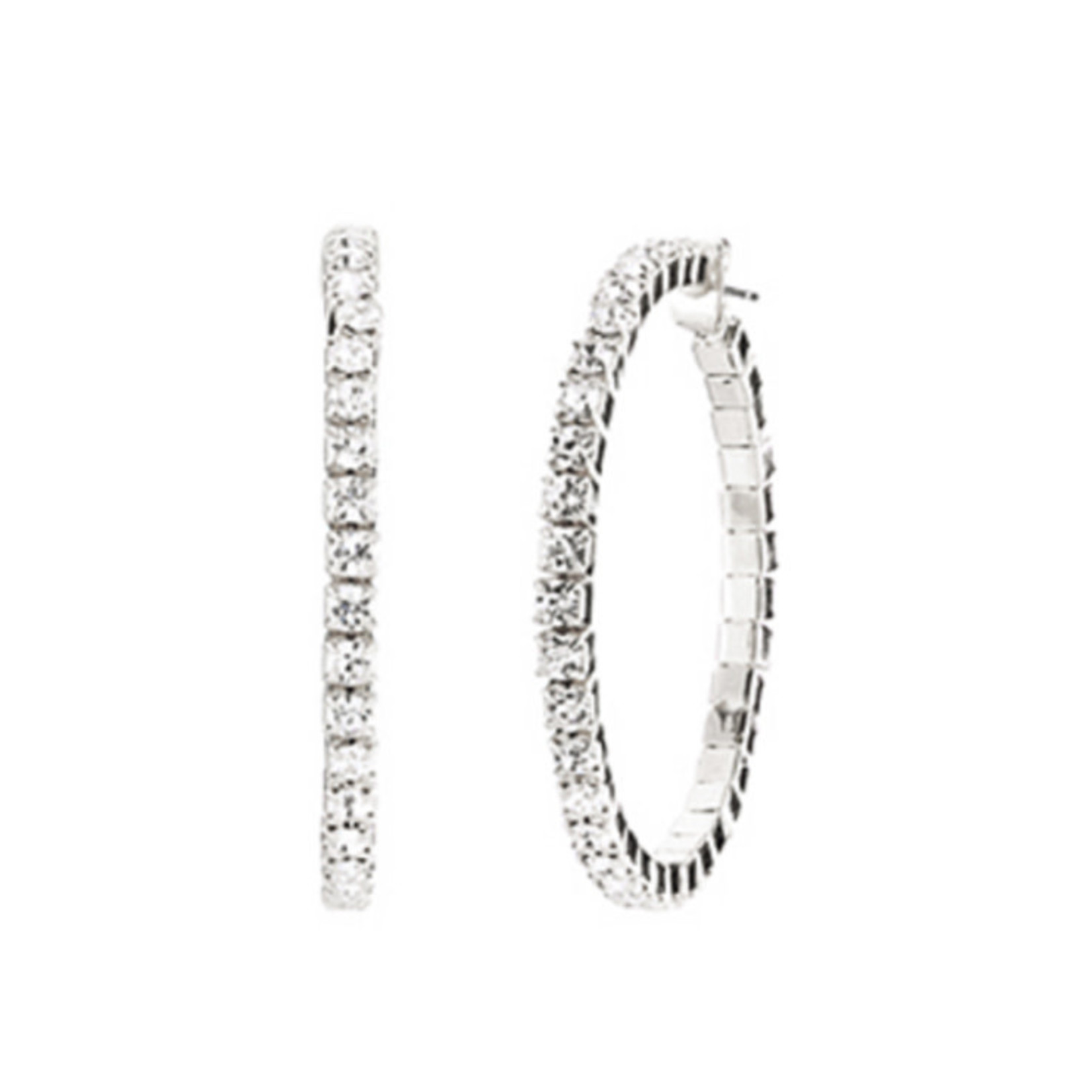 Square CZ Hoops-Medium-Silver