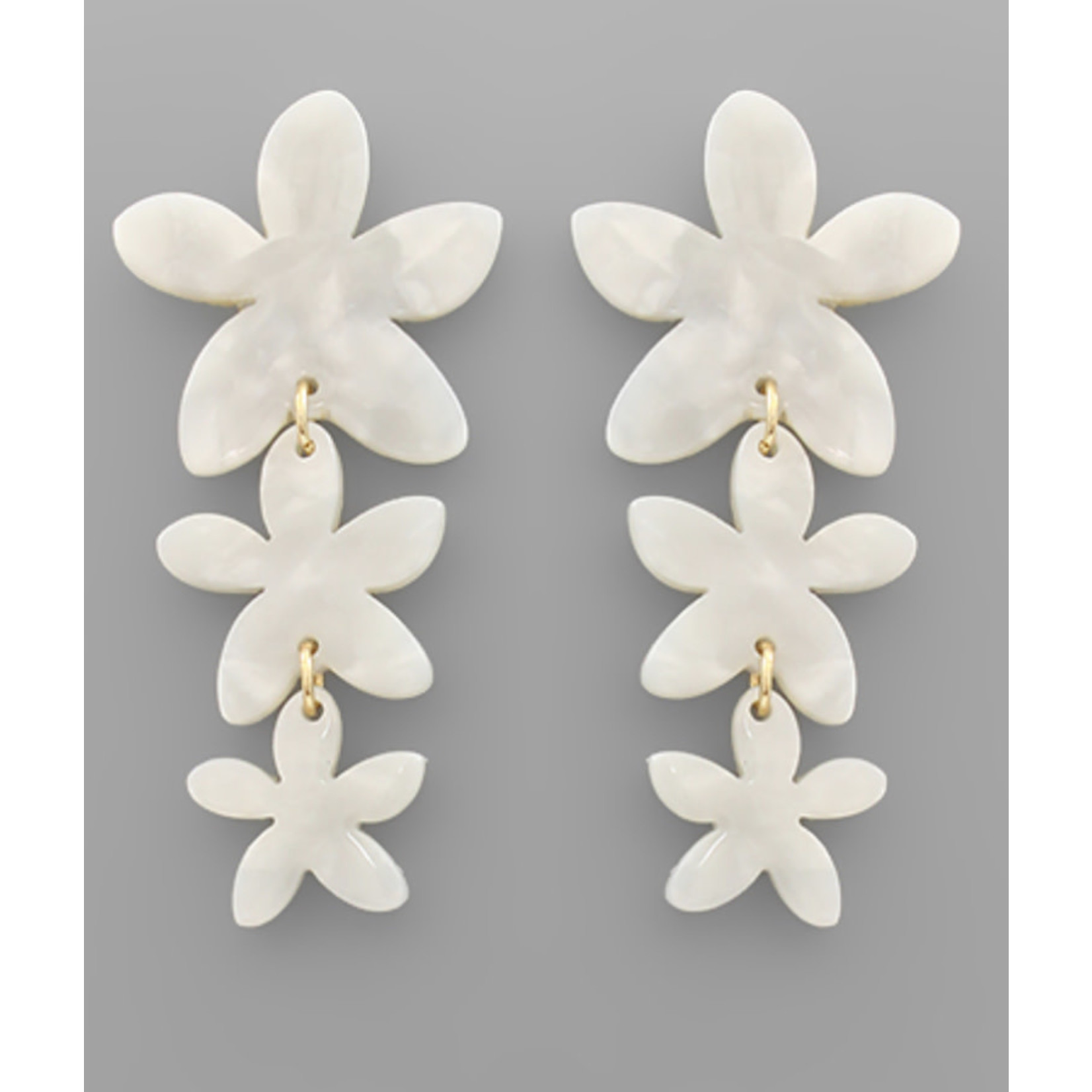 3 Acrylic Flower Earrings