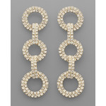 Golden Stella Gold Crystal Pave Oval Link Earrings