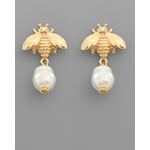 Pearl and Bee Earrings