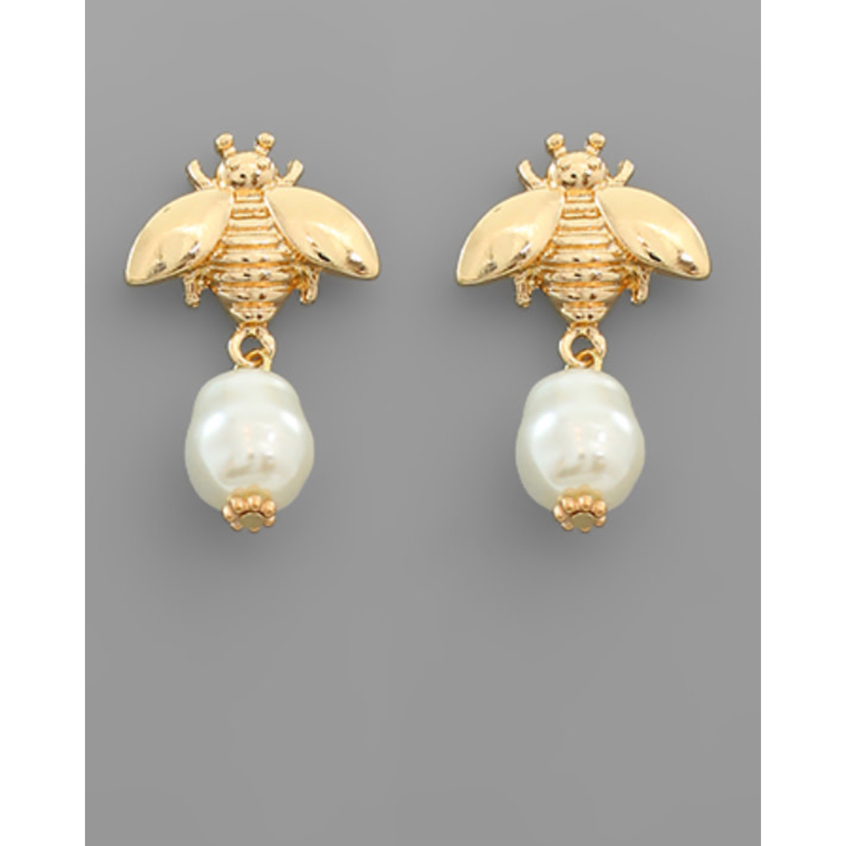 Pearl and Bee Earrings