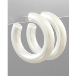 Pearlized Hoops-White