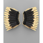 Black and Gold Wing Earrings