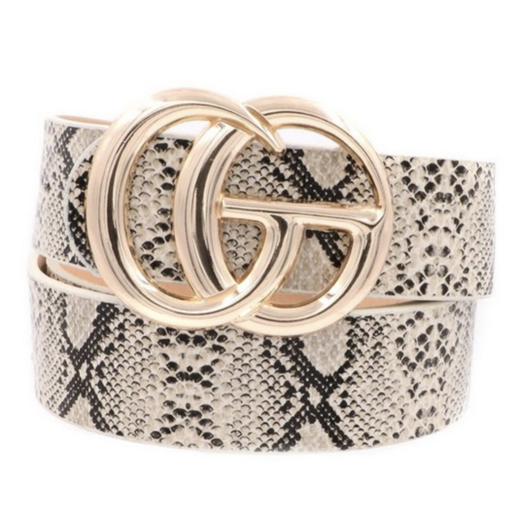 GiGi Snake Print Belt-Neutral