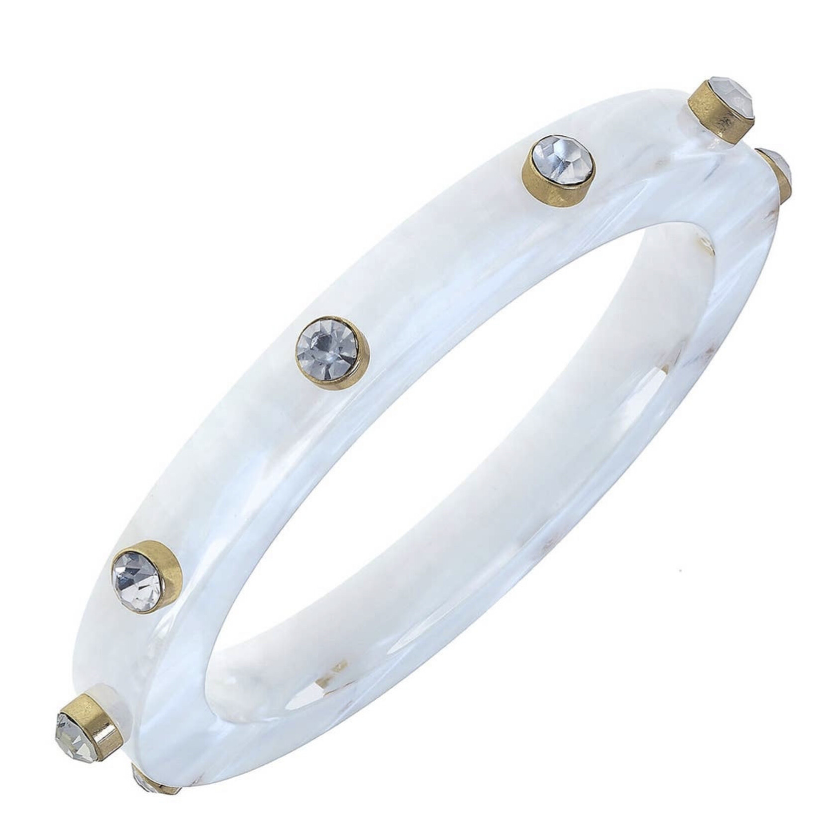 Canvas Style Renee Resin and Rhinestone Bangle Bracelet