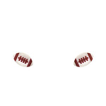 Game Day Earrings Glitter Football-Maroon &White