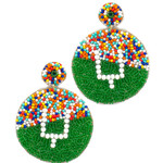 Football Goal Beaded Earrings