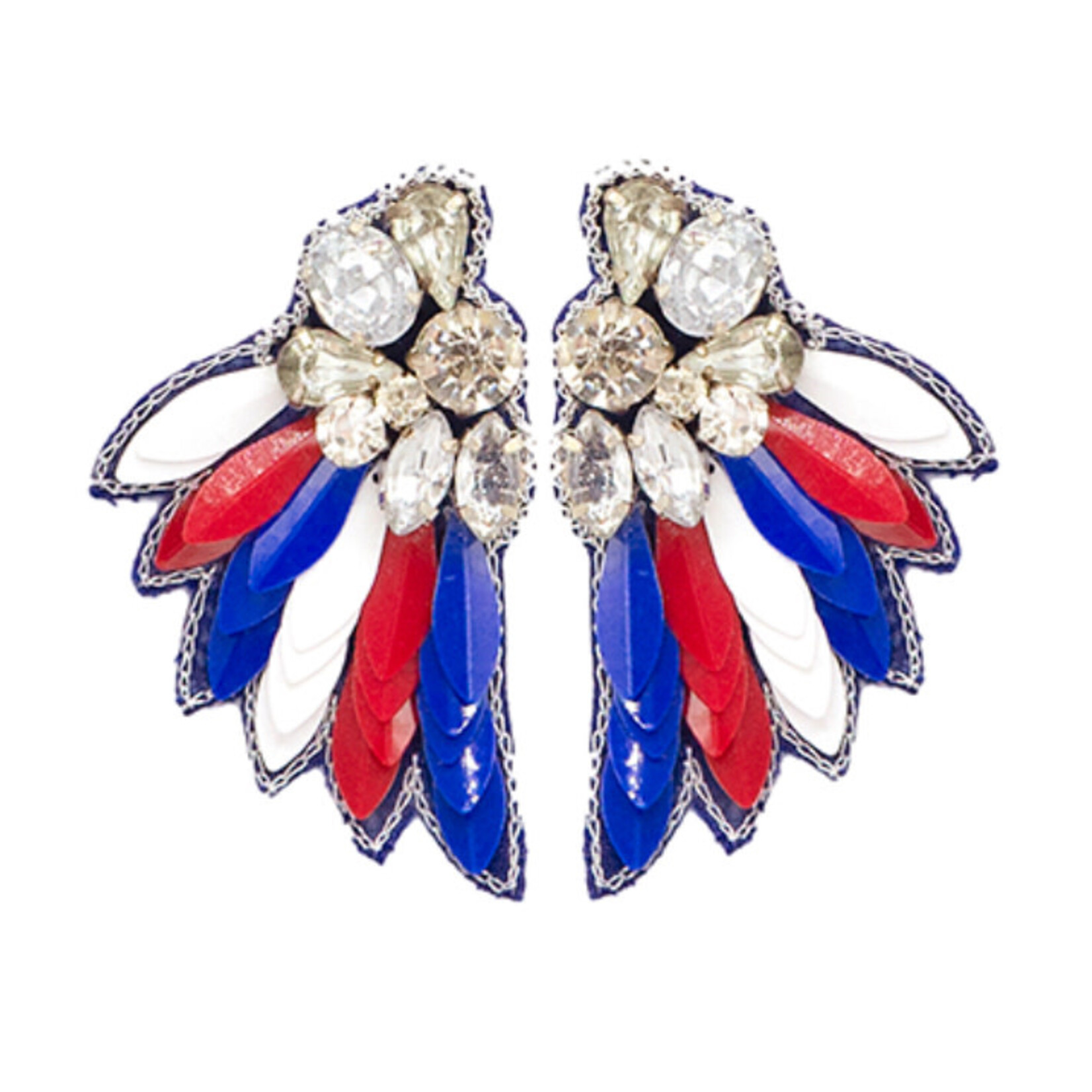 Red, White & Blue Wing Earrings
