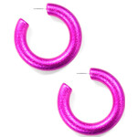 Large Thick Open Hoops-Fuchsia
