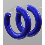 Large Thick Open Hoops-Royal