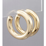 Large Thick Open Hoops-Shiny Gold