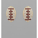 Game Day Pave Football Earrings