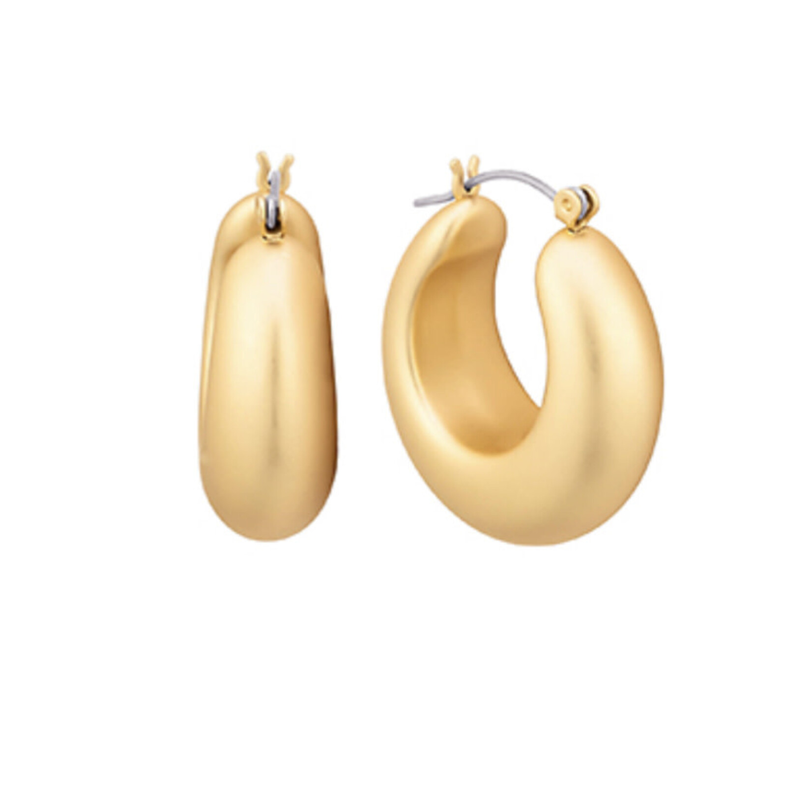 Matte Gold Graduated Hoops-Medium