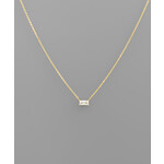 CZ Baguette Necklace-Gold