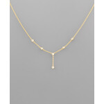 CZ Drop Necklace-Gold