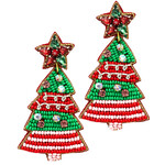 Red/Green Christmas Tree Earrings