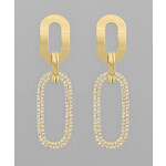 Pave Oval Link Earrings
