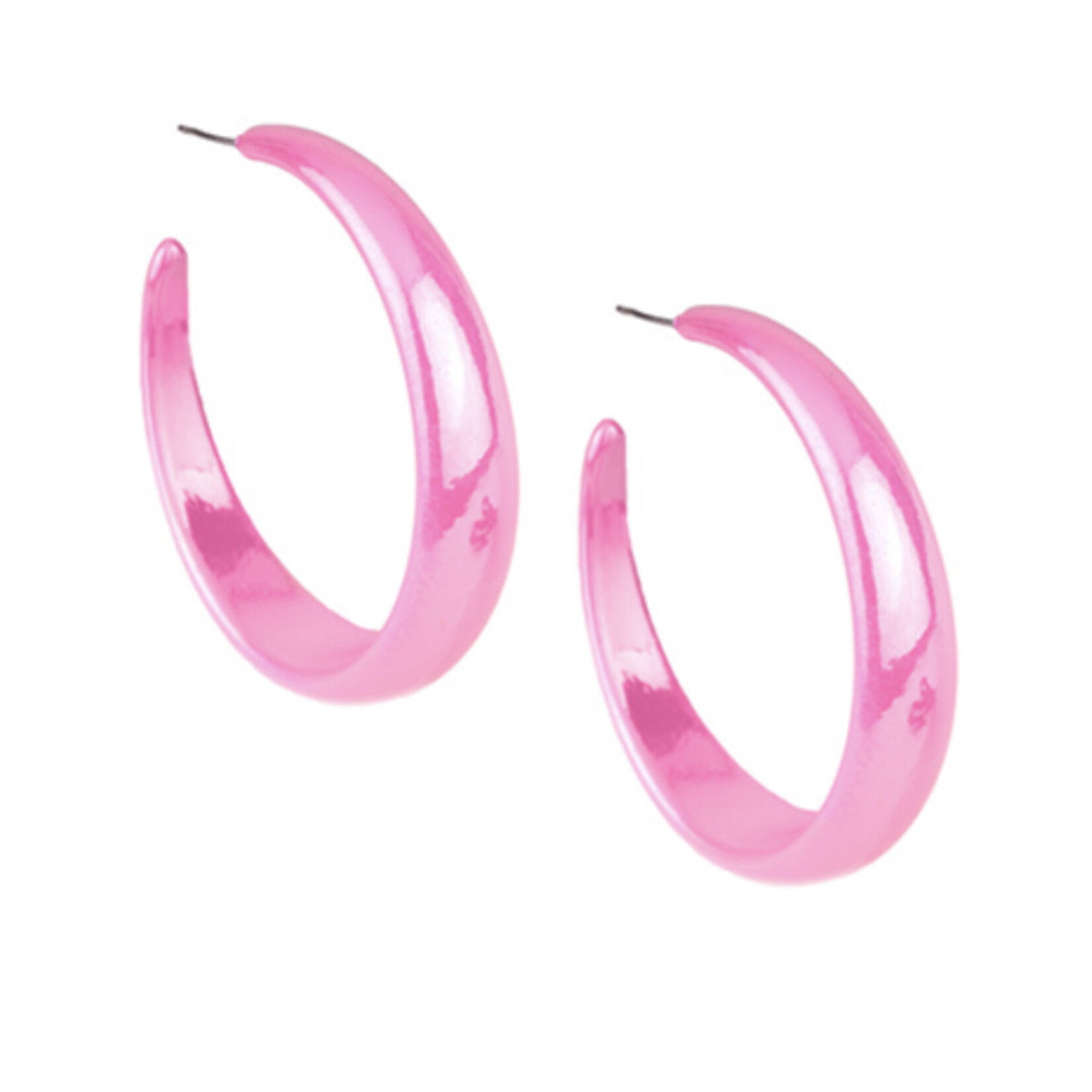 Pink Acrylic Hoops