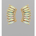 Small Stone Wing Earrings-AB