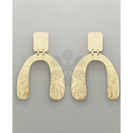 Textured Arch Earrings-Gold