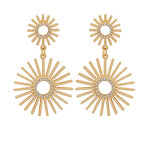 Double Starburst Earrings-Gold