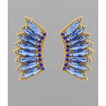 Small Stone Wing Earrings-Sapphire