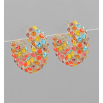 Multi Color Pave Hoops