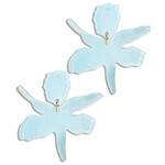 Glitter Acrylic Flower Earrings-Blue
