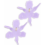 Glitter Acrylic Flower Earrings-Lilac