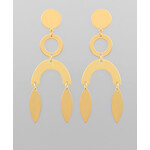 Multi Shape Link Earrings-Gold