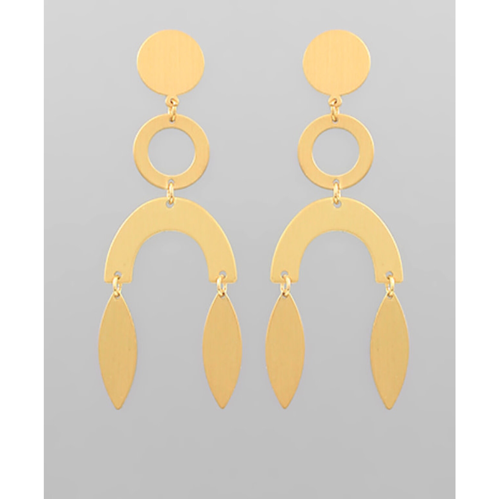 Multi Shape Link Earrings-Gold