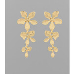 3 Flower Earrings-Gold