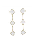 White Epoxy Clover Earrings