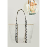 Clear Tote Bag - Taupe/Black