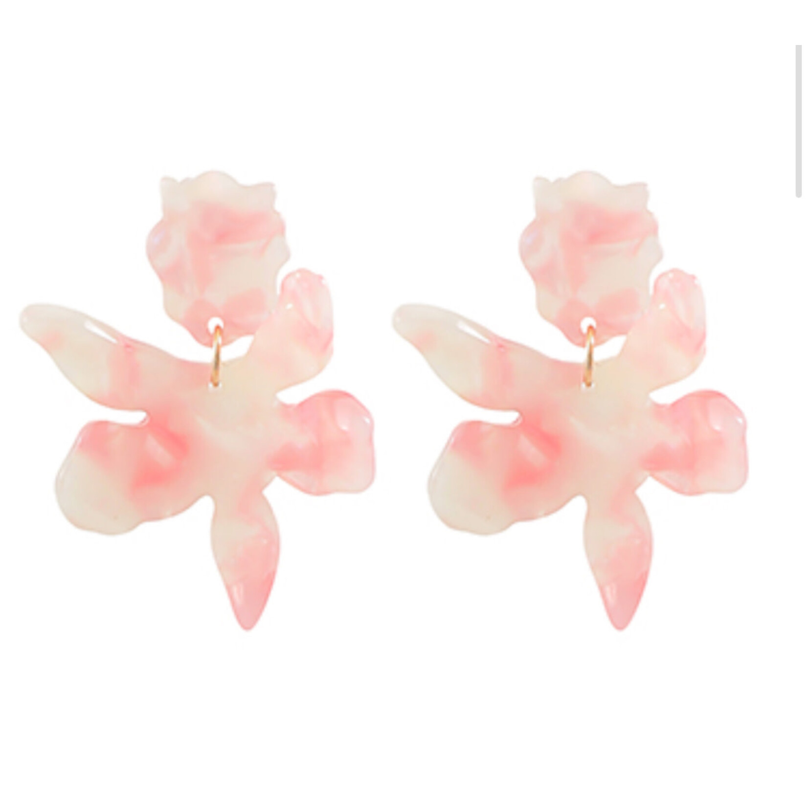Acrylic Flower Earrings-Light Pink