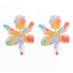 Acrylic Flower Earrings-Multi