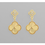 Double Clover Earrings-Gold