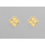 2 Tone Clover Earrings-Gold