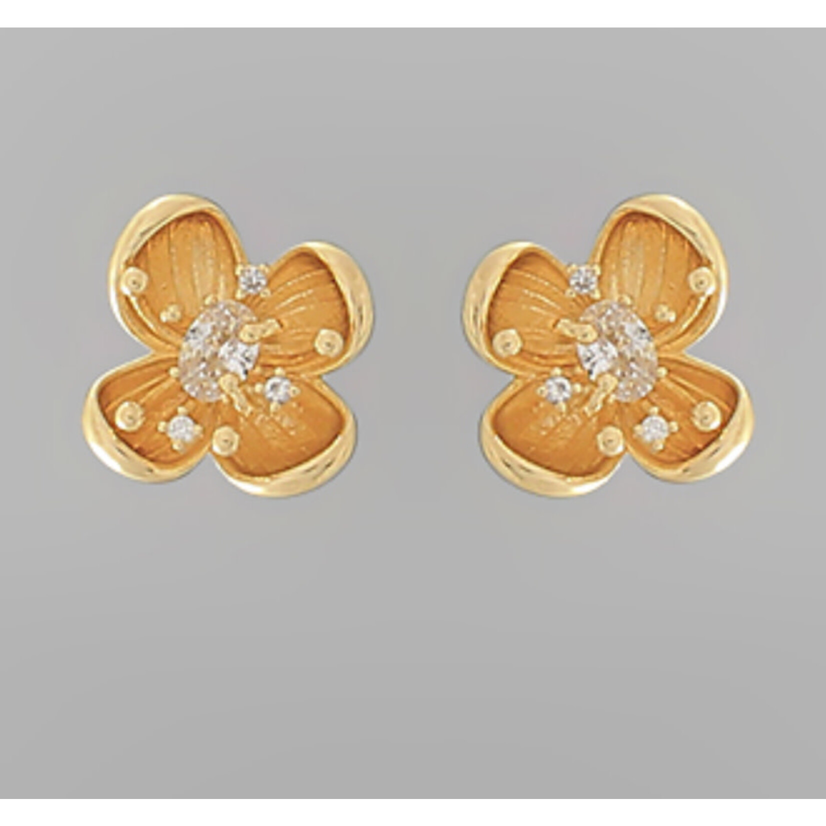 CZ Flower Earrings