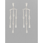 Cup Chain Chandelier Earrings-Silver