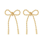 Rope Bow Earrings-Gold