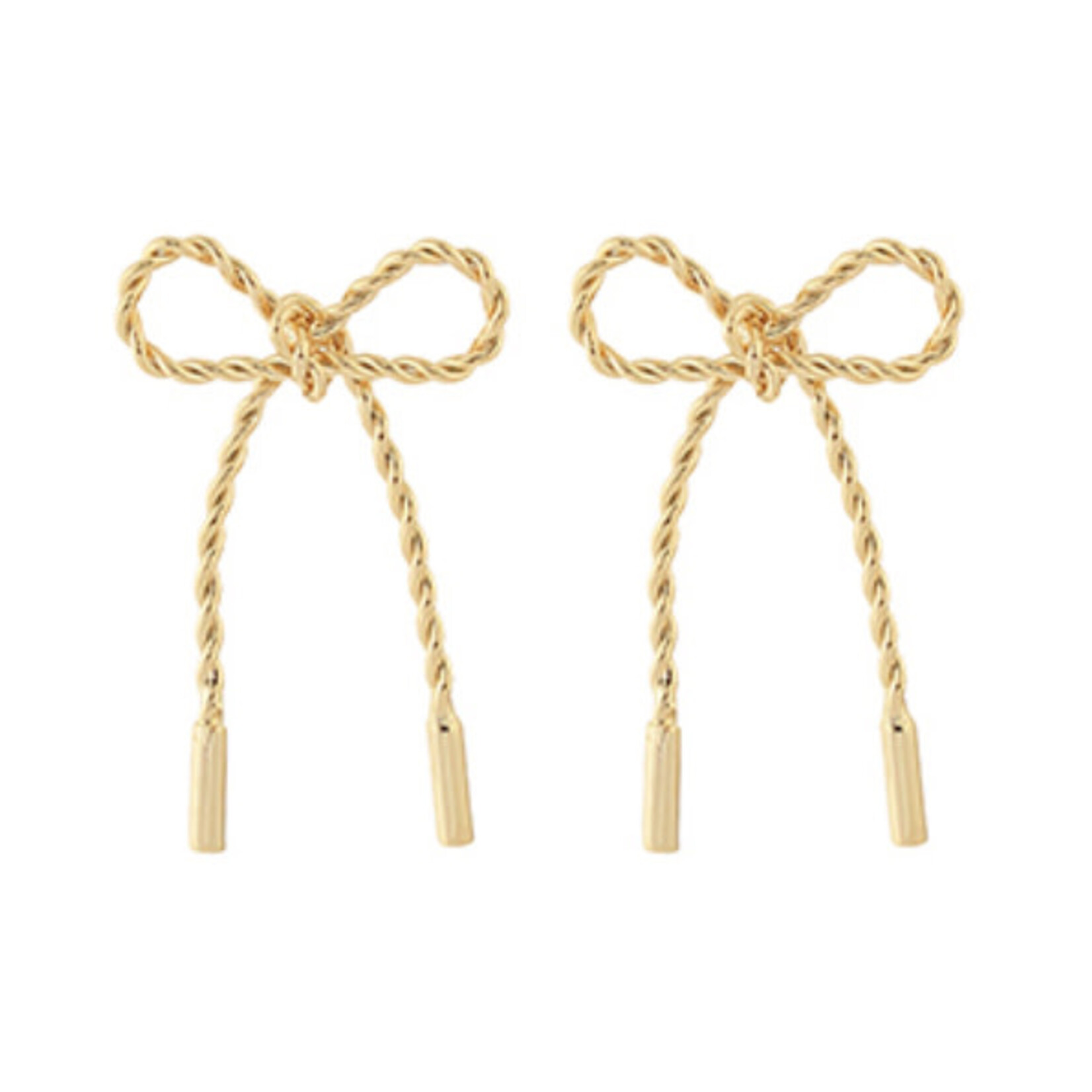 Rope Bow Earrings-Gold
